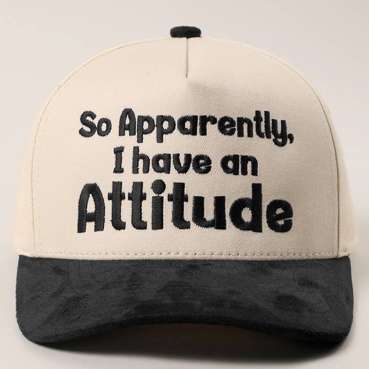 Fashion City - Wholesale Trucker Hat - Women's - So Apparently I Have An Attitude Two-Tone Suede Trucker Hat