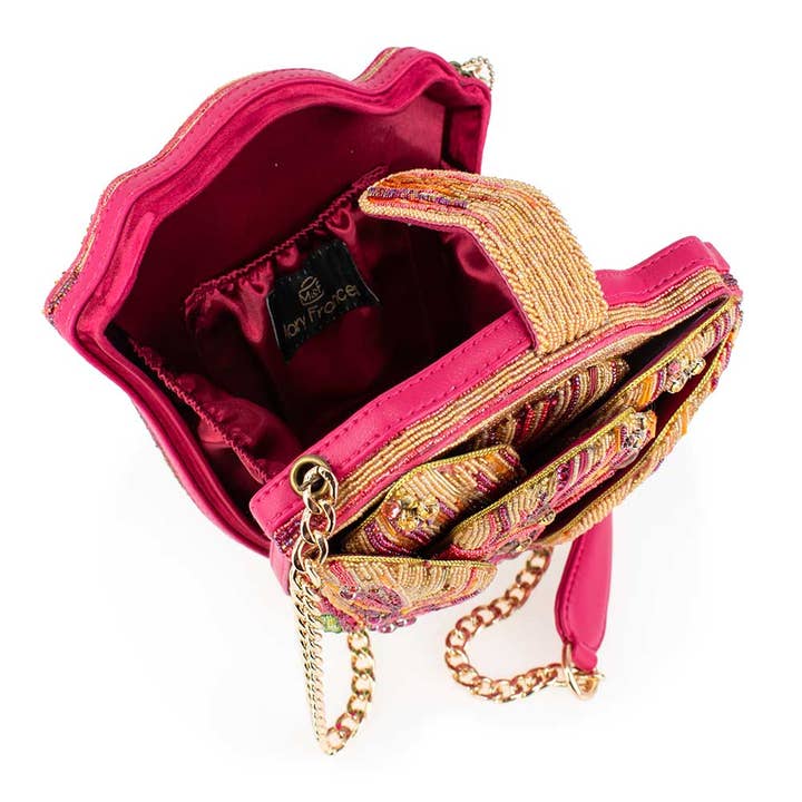 Mary Frances Accessories - Wholesale Shoulder Bag - Women's - Treasured Tulip Beaded Flower Crossbody Shoulder Handbag