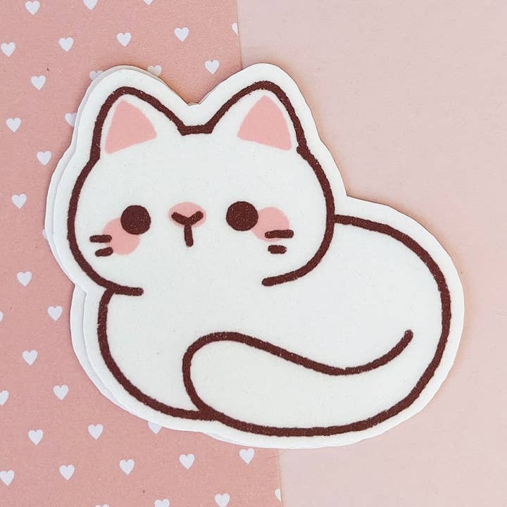 Cherry Rabbit - Wholesale Sticker - Cat Loafs: White Cat Sticker0