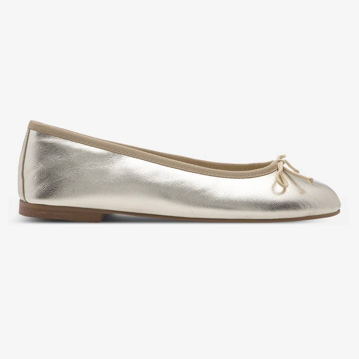 Platin-Metallic-Ballerina für Damen für den Großhandel von Deisidro