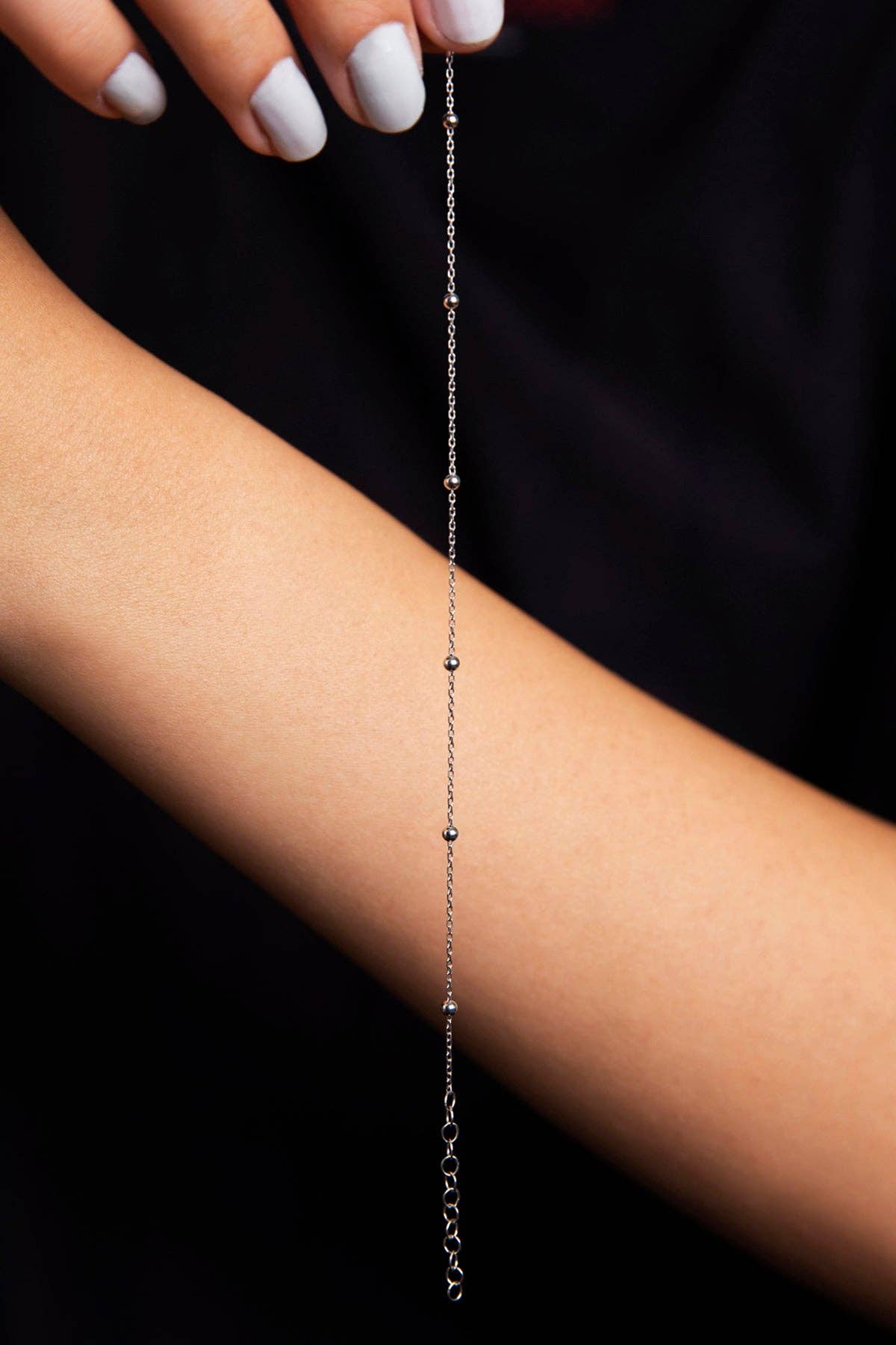 Volenia Silver - Vente Bracelets maillon et chaîne - Bracelet à  chaîne de boules en argent 925 pour femmes1