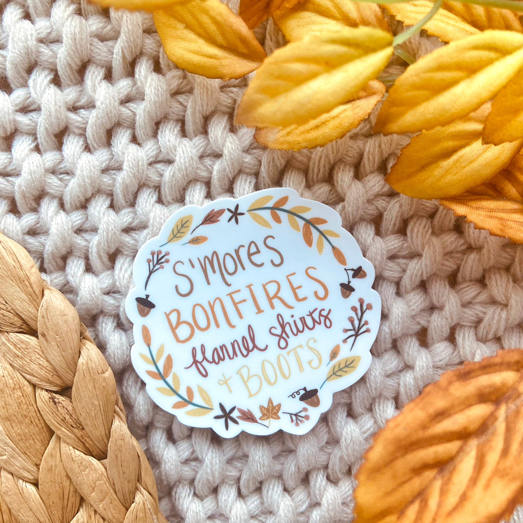 Makerie Day - Wholesale Sticker - Fall Words Wreath Sticker