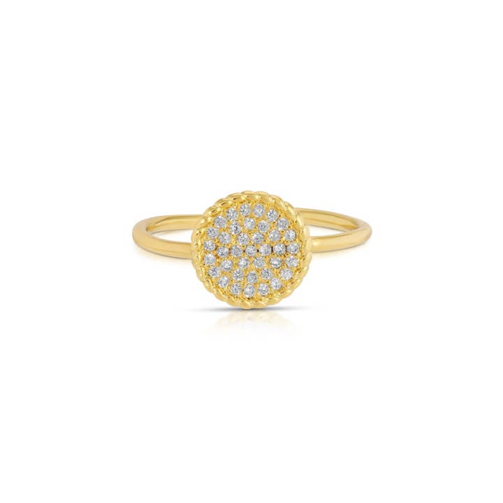 Pave Circle Delicate Adjustable Ring for wholesale by Splendid Iris