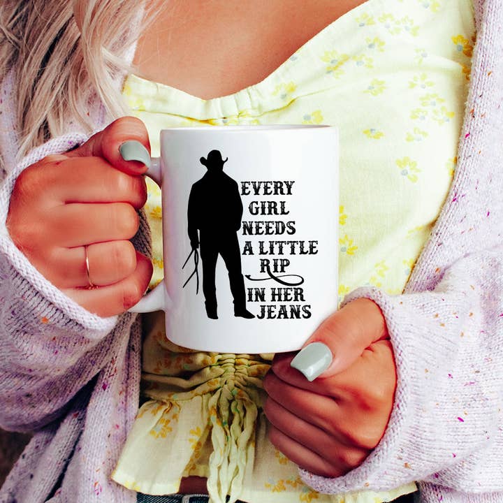 House Of Rodan - Wholesale Coffee Mug - Every Girl Needs Rip Jeans - Tv Show Coffee Mug KTJ07