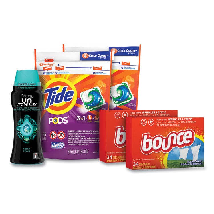 Everyday Supply Co - Wholesale Laundry Detergent Powder/Pods - Tide Laundry Care Bundle: Pods, Dryer Sheets, Unstopables0
