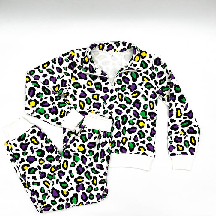 Conjunto de Jogger Leopardo Mardi para venta al por mayor de Blended Spirit Children’s Clothing