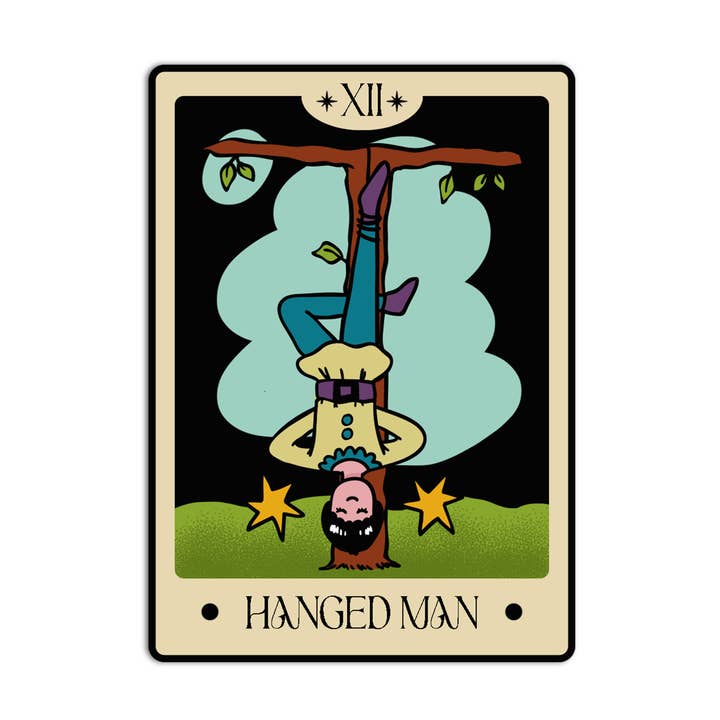 HANGED MAN Tarot Textured Stickers for wholesale by Girls Printing House