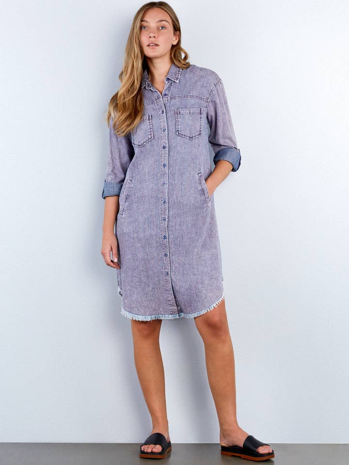 RR Stripes Shirt Dress for wholesale by WASH LAB