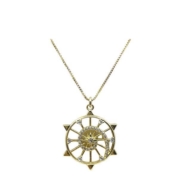 Anhänger „Starburst“ aus 18 Karat Gold mit CZ-Akzenten für den Großhandel von Athena Designs