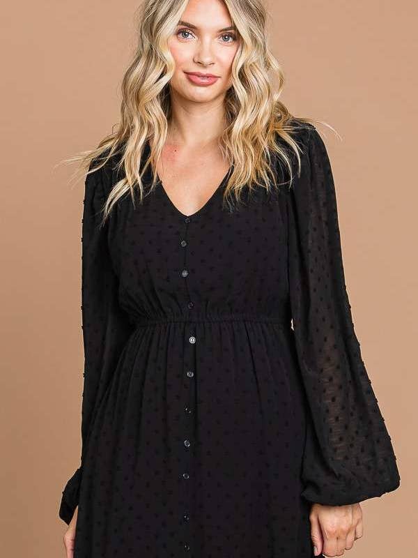 Culture Code - Wholesale Dress - Women's - CWD1895L - FAUX BUTTON-DOWN BOHEMIA LSLV MAXI DRESS6