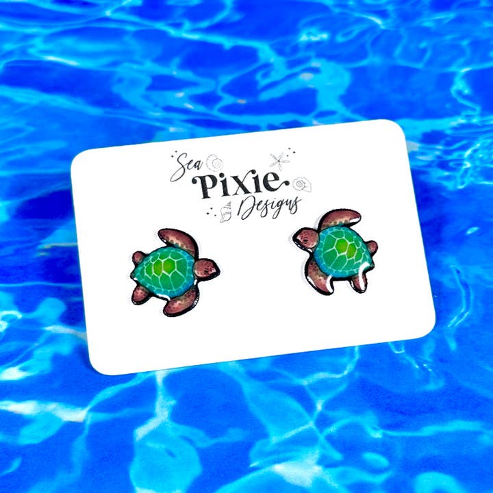 Sea Pixie Designs - Wholesale Knopjes/oorstekers - Zeeschilpad Oorbellen, Kust & Lichtgewicht5