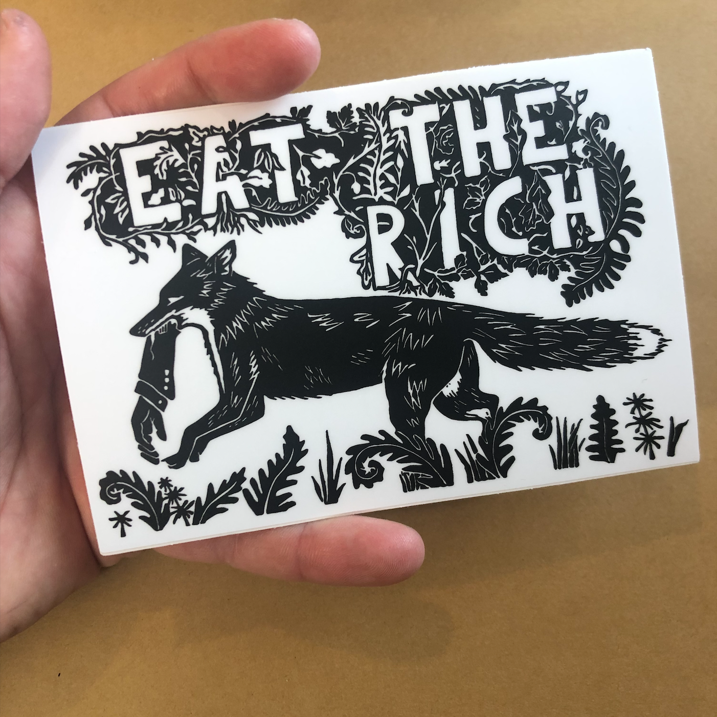 Critter Butts - Wholesale Sticker - Eat The Rich Sticker - Weatherproof Vinyl, Wild Fox1