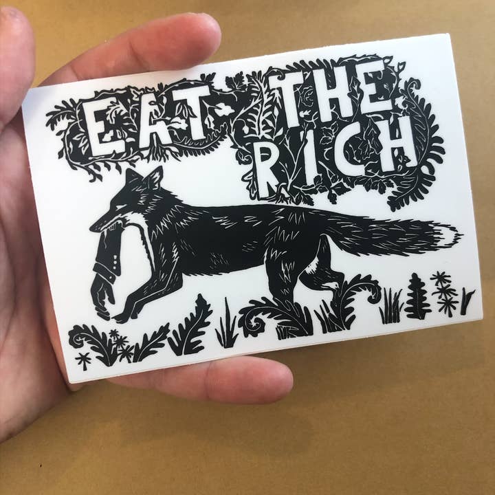 Critter Butts - Wholesale Sticker - Eat The Rich Sticker - Weatherproof Vinyl, Wild Fox1