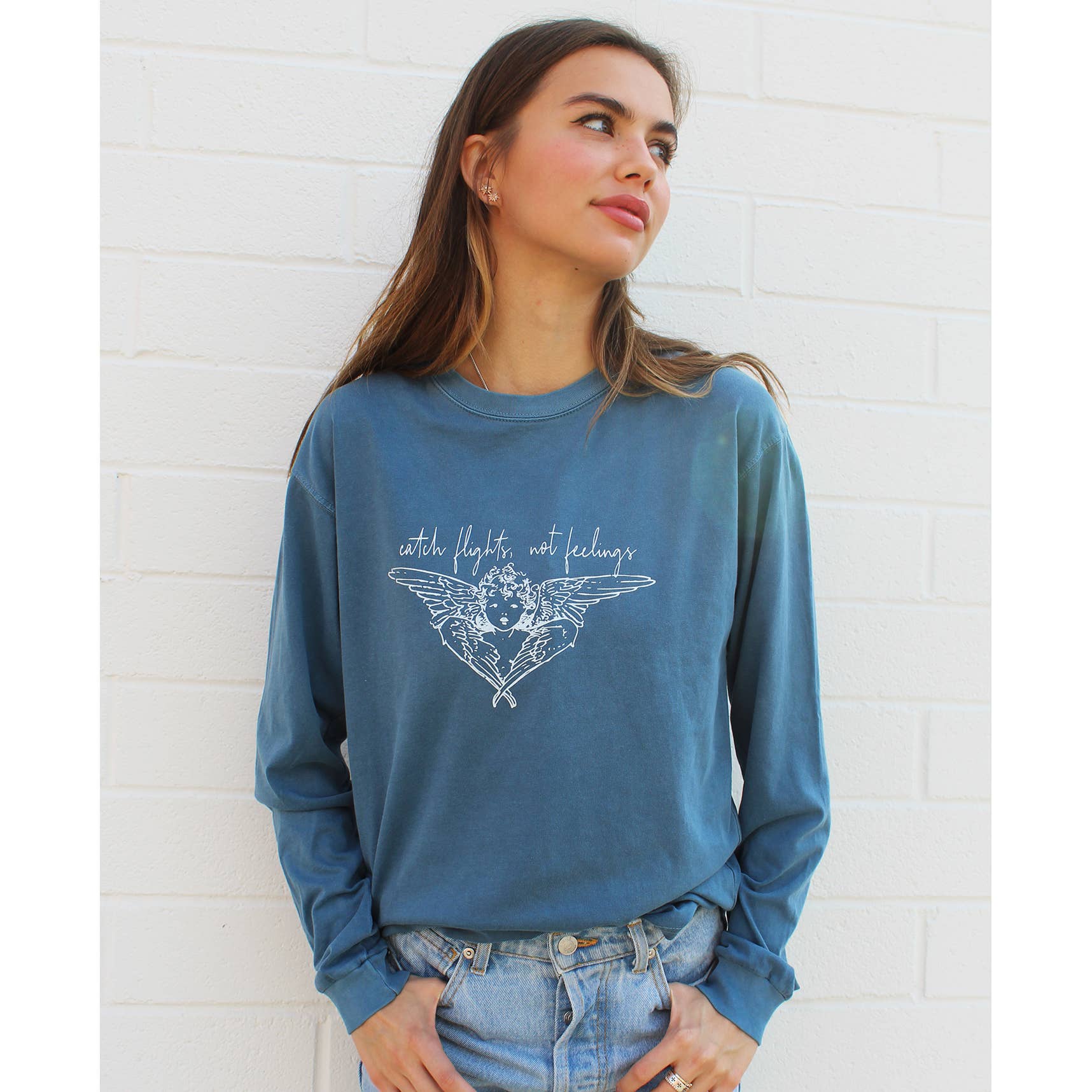 Not Another Label - Wholesale Screen Printed T-Shirt - Women's - Catch Flights, Not Feelings0