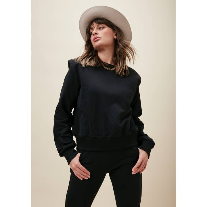 HALLE | sweat-shirt noir pour adulte pour la vente par Bow and Bo