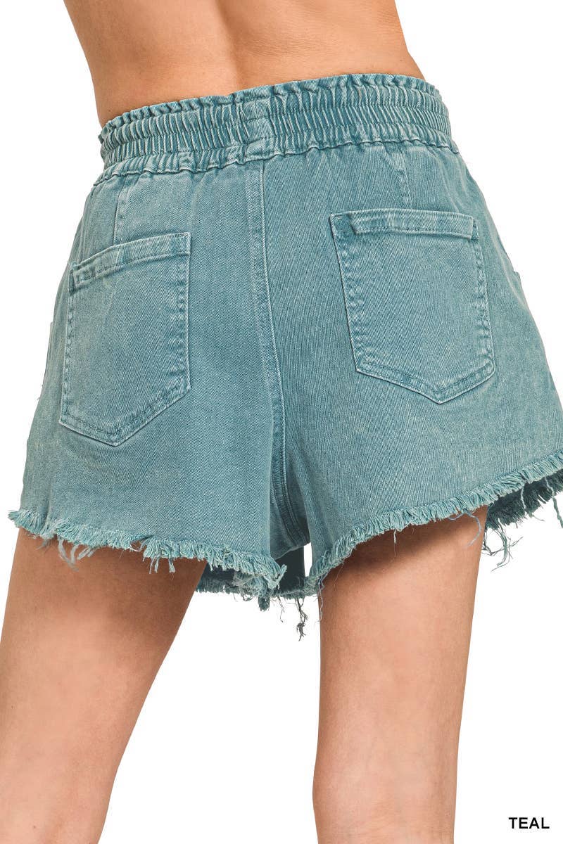Vanilla Monkey - Wholesale Shorts - Women's - Washed Fray Hem Denim Short Pants12