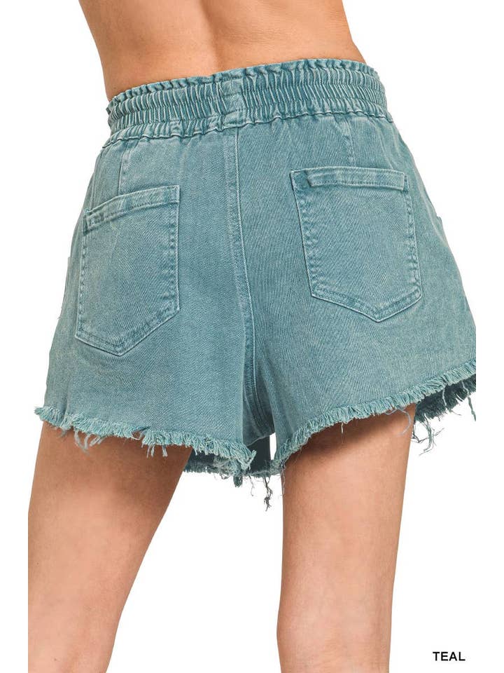 Vanilla Monkey - Wholesale Shorts - Women's - Washed Fray Hem Denim Short Pants12