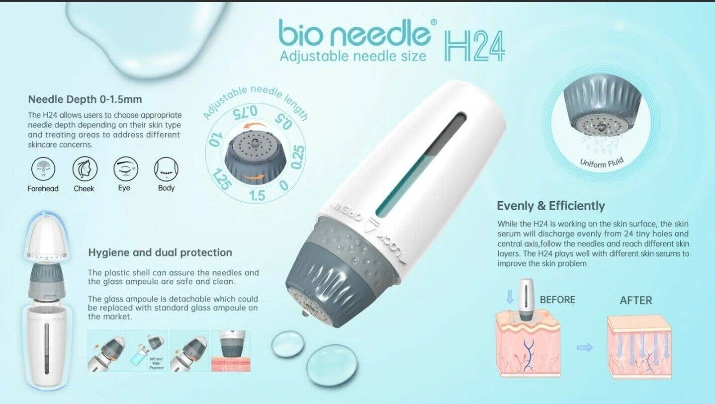 AMMURI - Wholesale Electronic Skincare Device - Professional Microneedling at Home: 0-1.5mm Adjustable Derma Stamp for Skin Rejuvenation1