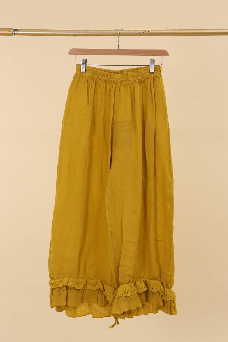 la maison des fibres naturelles - Wholesale Broek - Dames - Elegante broek met opengewerkt borduurwerk 9204 van 100% linnen21