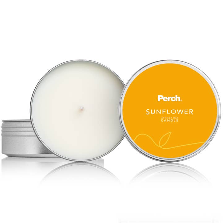 Sunflower Apricot Wax Pocket Tin Candle for wholesale by Perch® CandleHouse