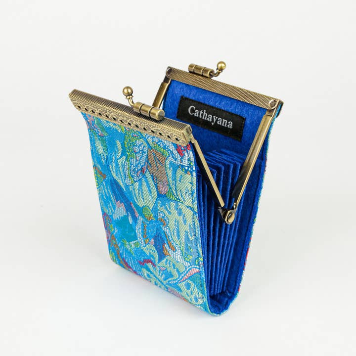 Cathayana - Wholesale Card Holder - Women's - Floral Brocade Card Holder with RFID, Business Card Case