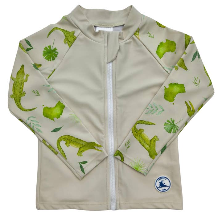 LONG SLEEVE RASHIE ~ CROCODILES for wholesale by Little E & Co