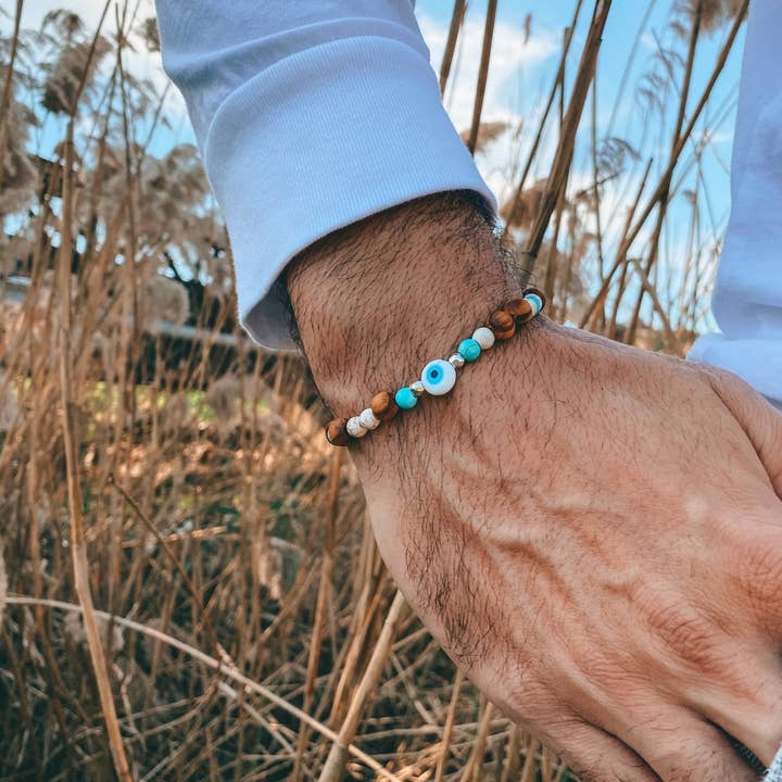 Christina Christi - Wholesale Beaded Bracelet - Evil Eye Bracelet, Mens Bracelet, Evil Eye Charm