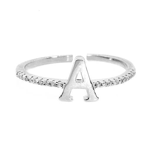 Bagues initiales en argent tendance pour la vente par S&A Fashions