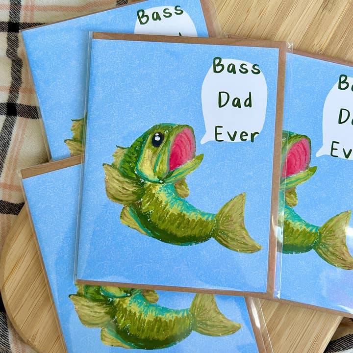 Janine Payne Illustrations - Wholesale Father's Day Card - Bass Dad Ever | Greeting Card2