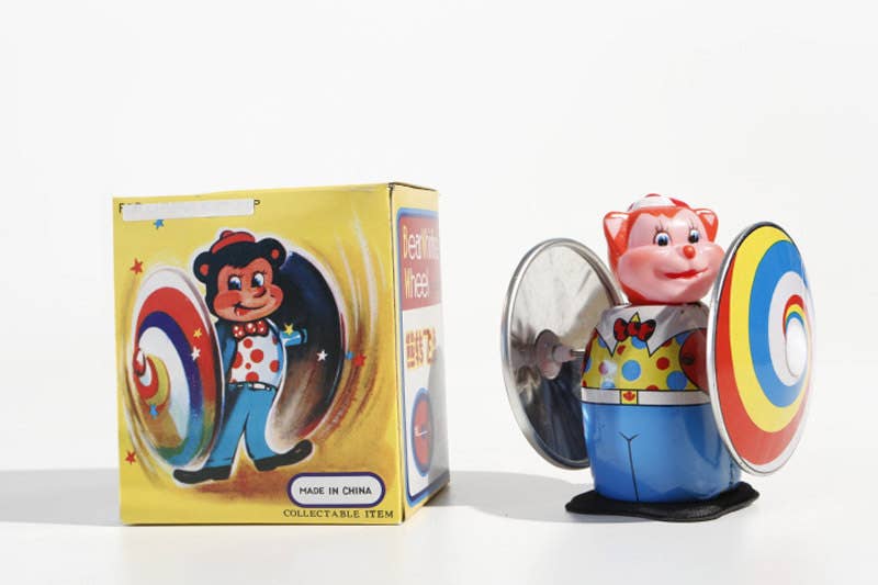 die Blechfabrik e.K. - Vente Jouet classique – enfant - Ours en tôle avec roues - fabriqué en Chine1