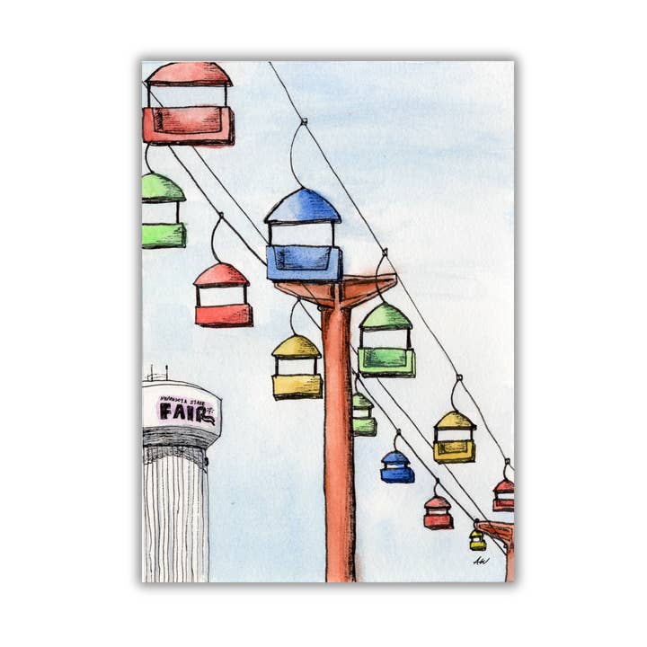 Alyssa Whetstone Art - Wholesale Art Print - MN State Fair in Pen and Watercolor - Archival Quality Print0