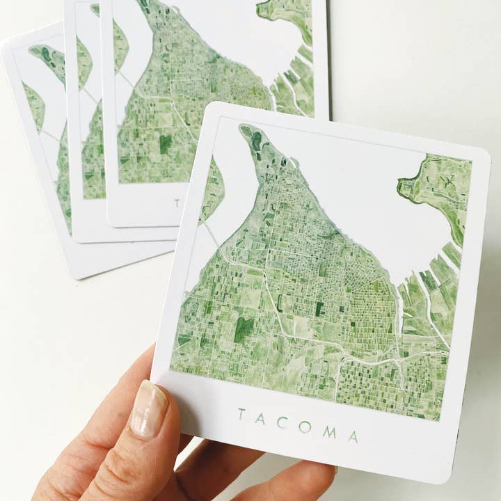 Turn-of-the-Centuries - Wholesale Magnet - Tacoma Washington Watercolor Map - Flex Magnet2