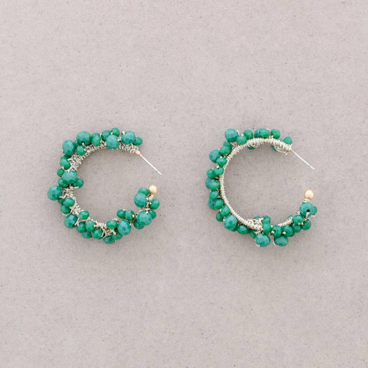 Sonata - Wholesale Snap Jewelry - Crystal Beaded Hoop Earrings5