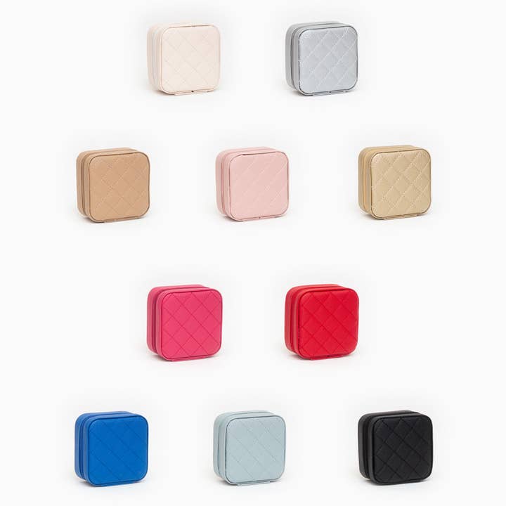 Sensibling Corp. - Wholesale Jewelry Box/Organizer - Faux Caviar Leather Portable Square Jewelry Box
7