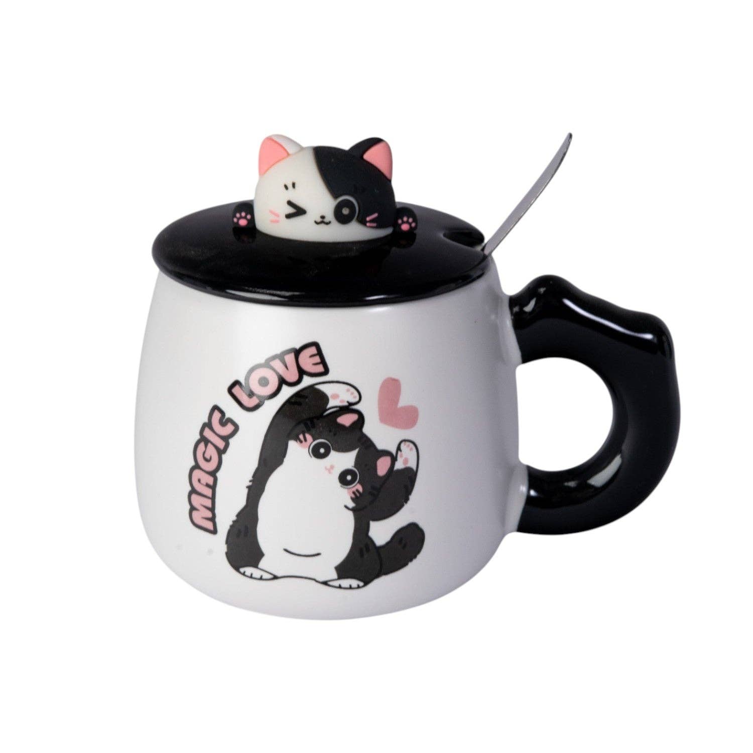Urban Tokyo - Wholesale Coffee Mug - Cat 12oz Mug With Lid and Spoon (10/30)