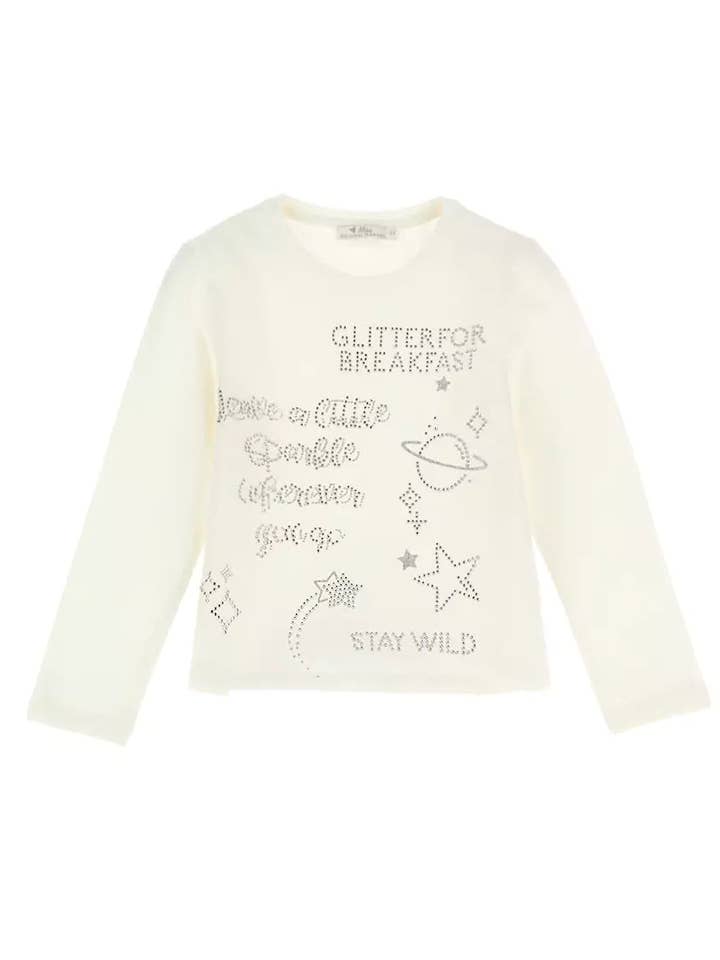 RHINESTONE CHIC TEE - GIRLS LONG SLEEVE SHIRTS for wholesale by Little-Betty