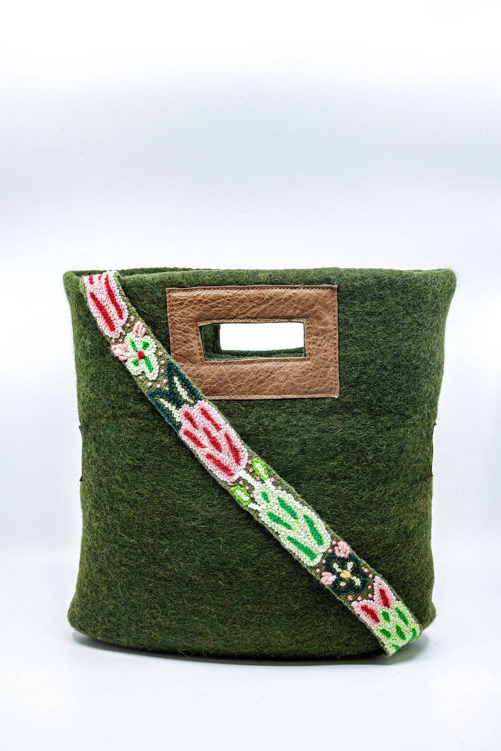 Fibres of Life - Wool & Felt - Wholesale Tote Bag - Women's - Felt & Leather Tote w/ Strap | Crossbody Bag | Wool Tote Bag1