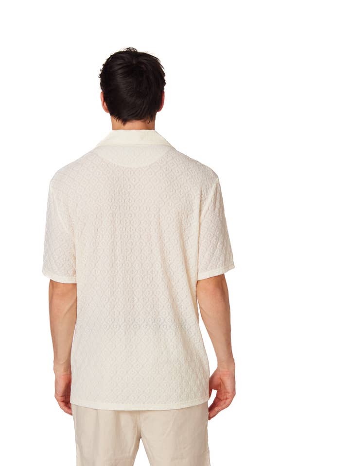 Crochet/Textured Short Sleeve Men's Shirt for wholesale on Faire1