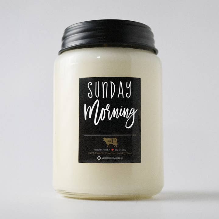Bougie en pot Farmhouse de 26 oz : dimanche matin pour la vente par Milkhouse Candle Company
