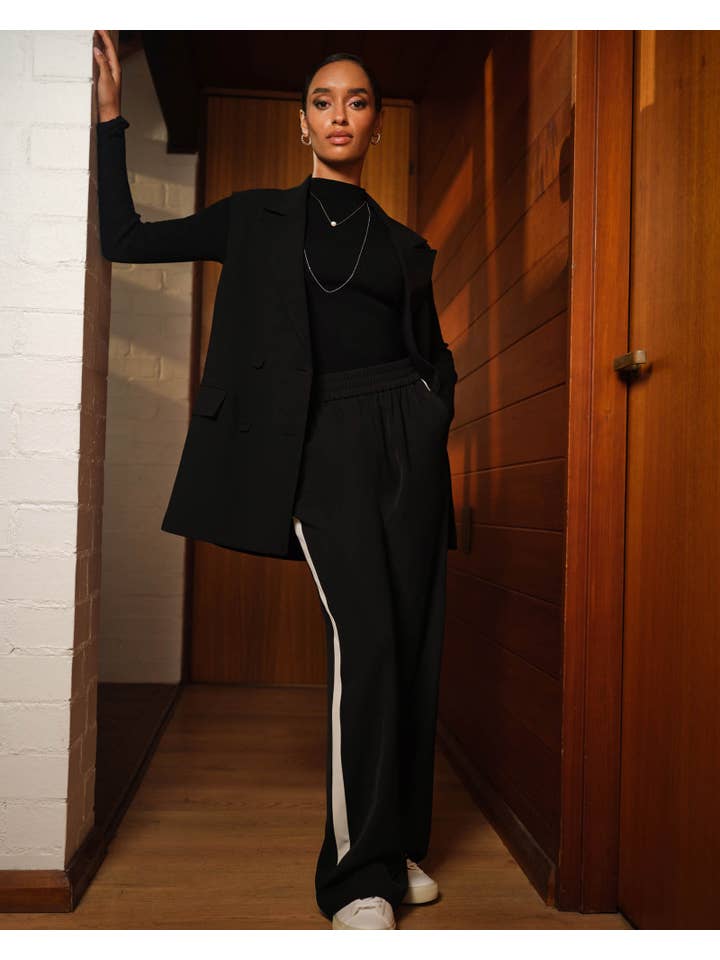 Black Ivory Forcast Women's Alla Contrast Elastic Pants for wholesale on Faire