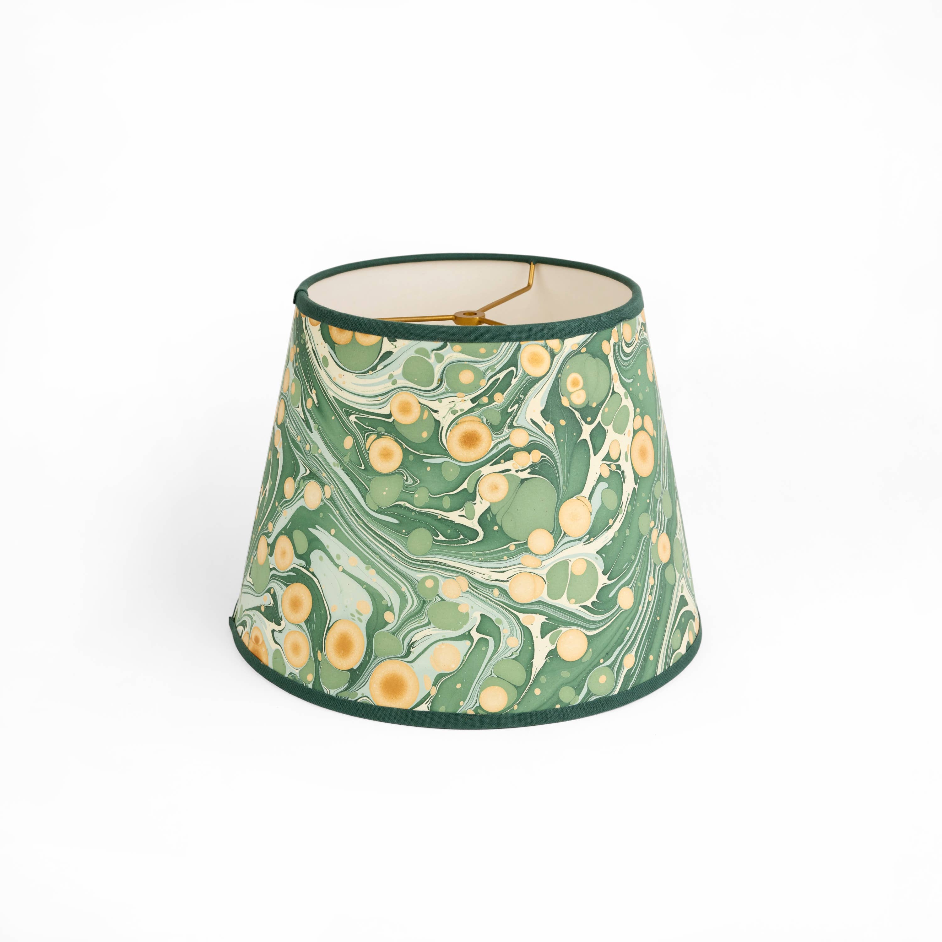 Craft Boat - Wholesale Lamp Shade - HAND MARBLED LAMPSHADE LARGE - GREEN GOLD PEBBLES