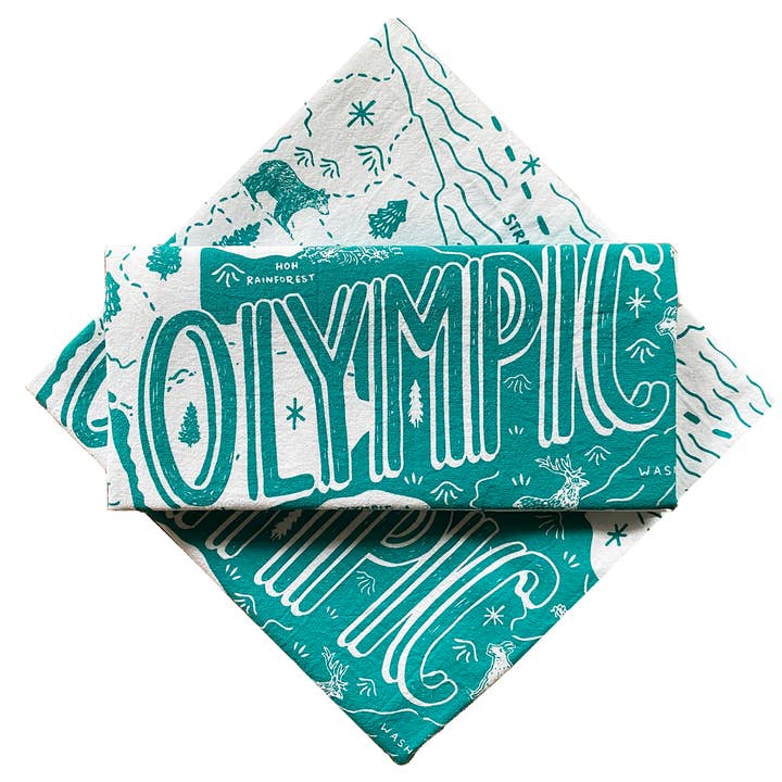 Olympic National Park Tea Towel for wholesale by Noteworthy Paper & Press