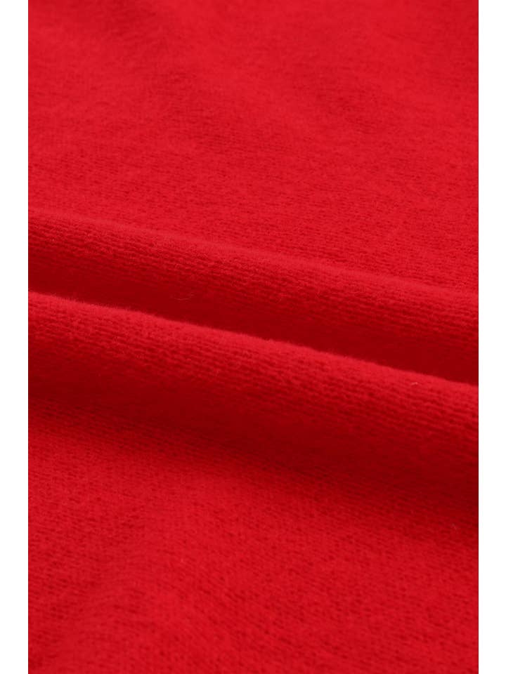 PRETTY BASH - Wholesale Knit Sweater - Women's - Christmas Merry Embroidered Puff Sleeve Turtleneck Sweater7