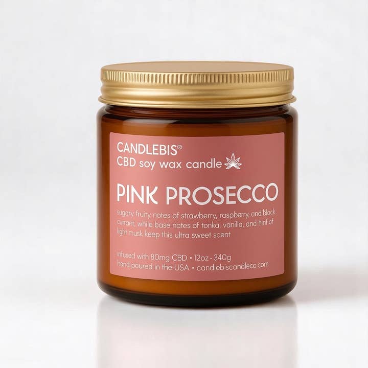 Candlebis Candle Co. CBD - Wholesale CBD Other - Topical - PINK PROSECCO CBD CANDLE