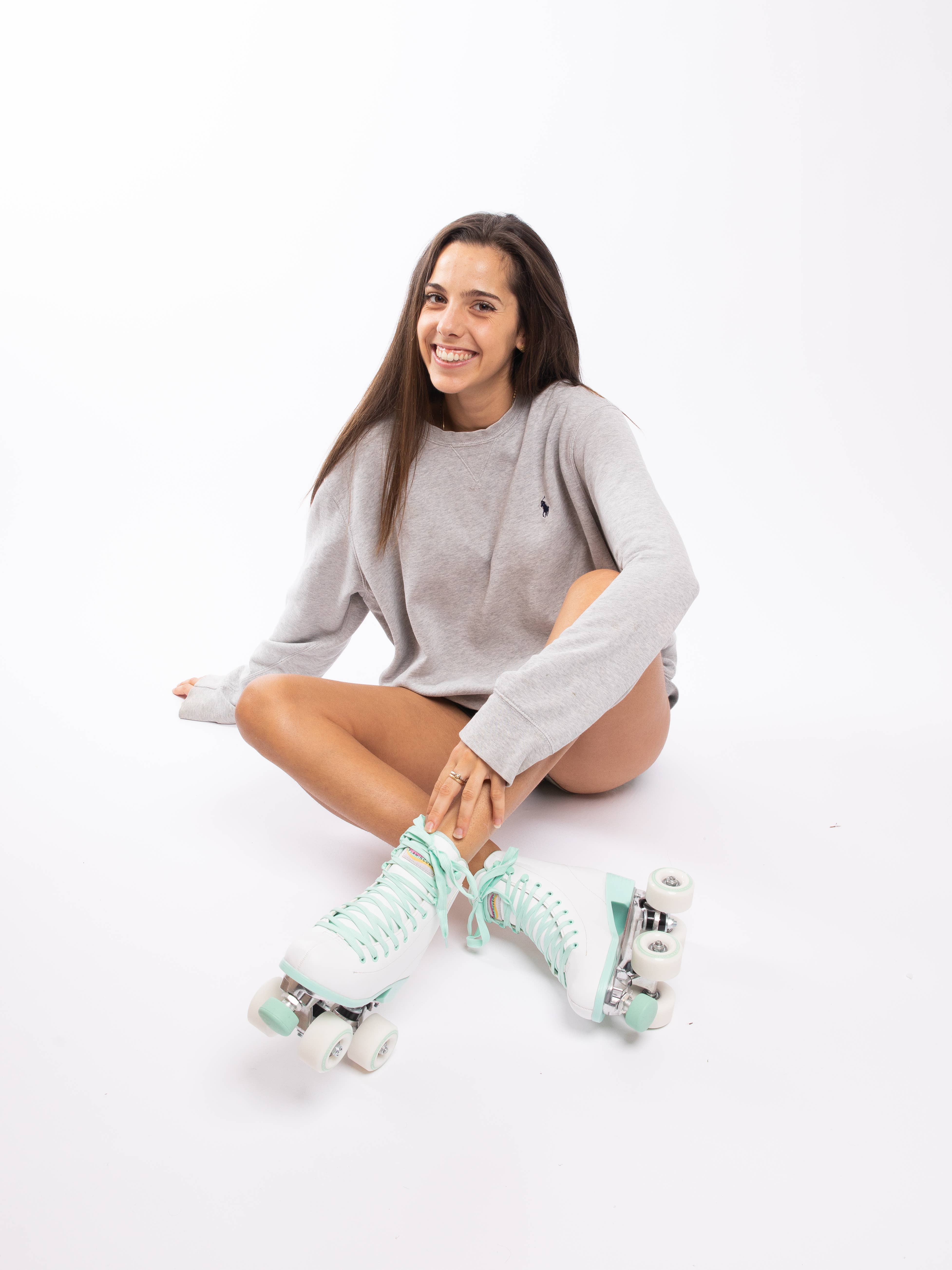 Flamingueo - Wholesale Roller Skates - Women's - Retro 4-Wheel Skates Unisex Durable White/Blue Color8