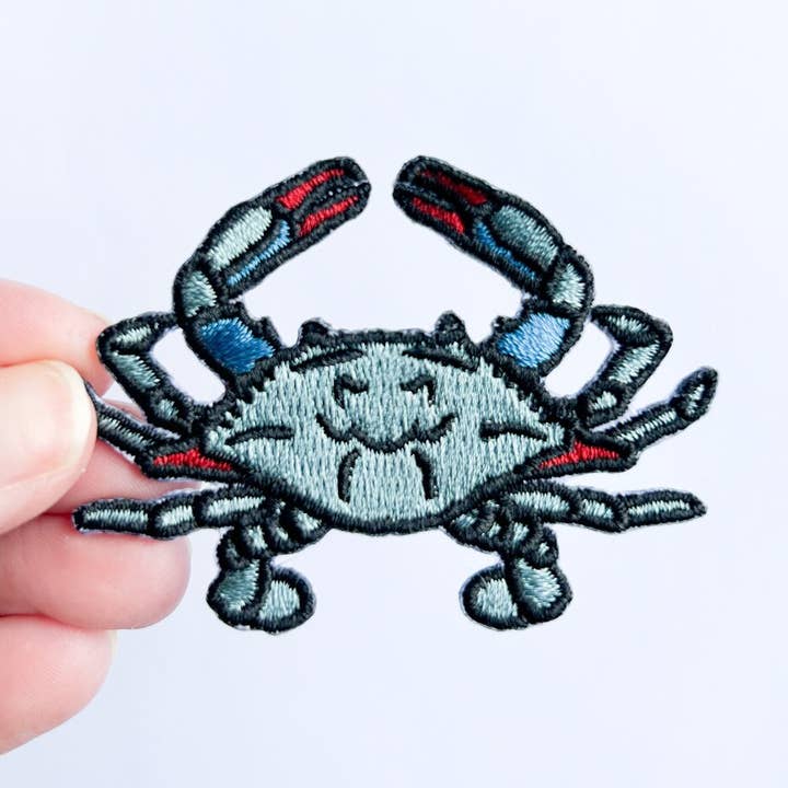 Field Trip Threads - Wholesale Patch - Blue Crab Iron On Sew On Embroidered Patch0
