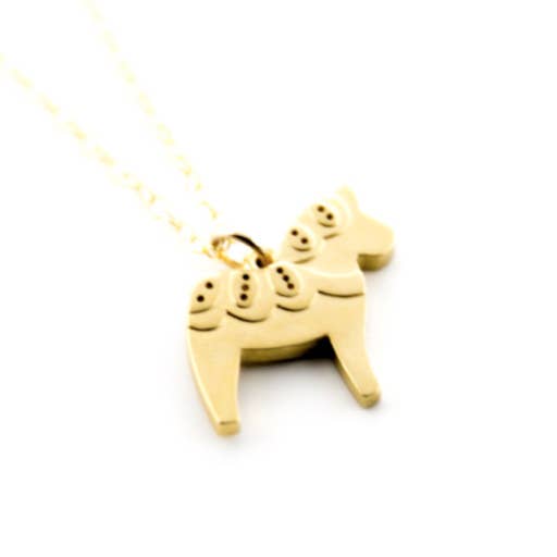 Dala Horse Necklace for wholesale by Rebekah Gough Jewelry