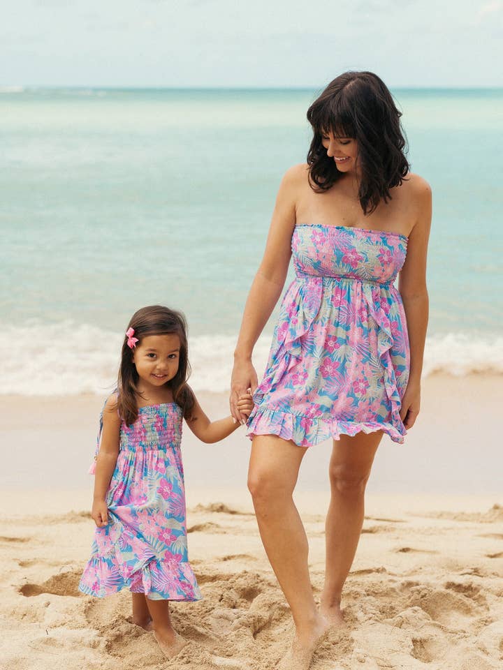 Tropics Cornflower Kids Surfs Up Dress for wholesale on Faire4