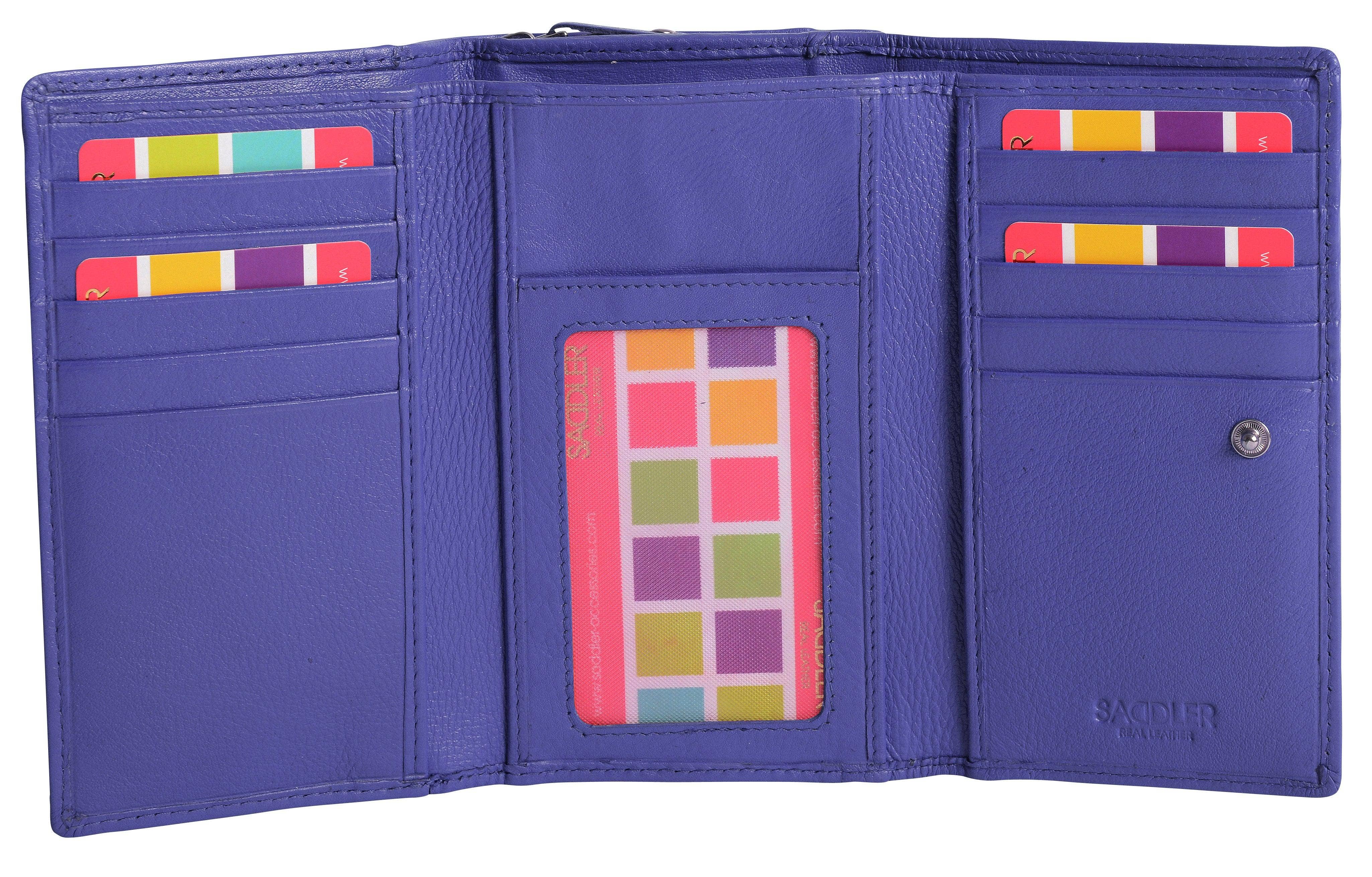 SADDLER - Wholesale Wallet - Women's - Compact Trifold Leather Purse "Eleanor" – Handmade by Saddler | RFID Protected & Gift Boxed | 10 Card Slots & Rear Zip Coin Pocket41