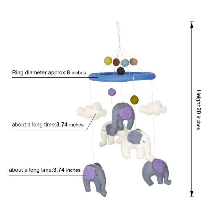 Sparkle Being - Vente Mobile pour bébé - Mobile pour bébé en feutre de laine fait à la main pour chambre d'enfant5